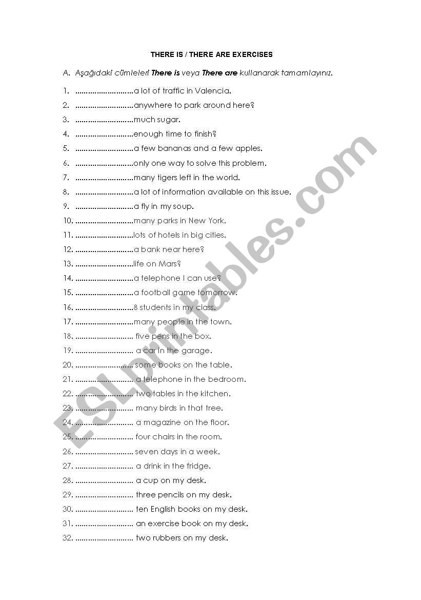 there is there are worksheet
