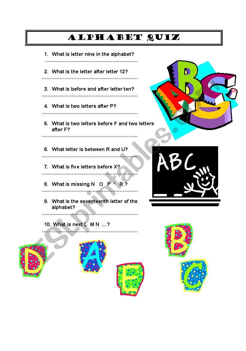 Alphabet Quiz worksheet