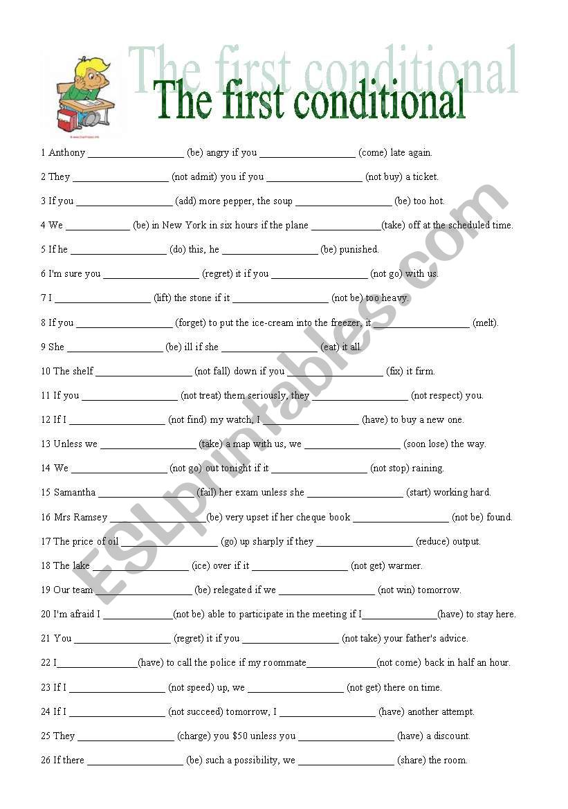 The first conditional worksheet