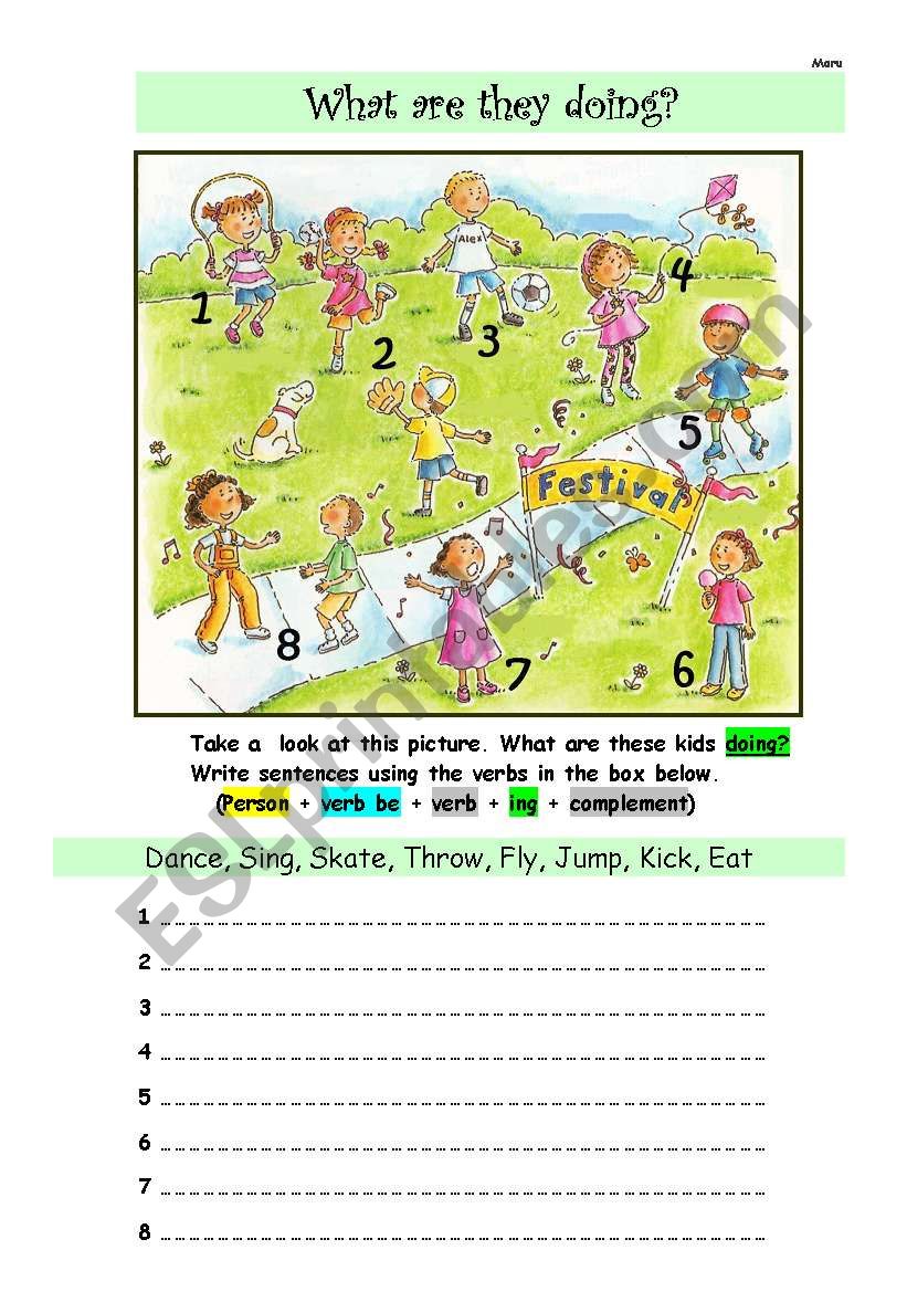 What are they doing? worksheet