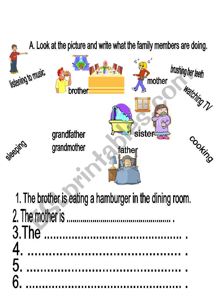 family members and activities worksheet