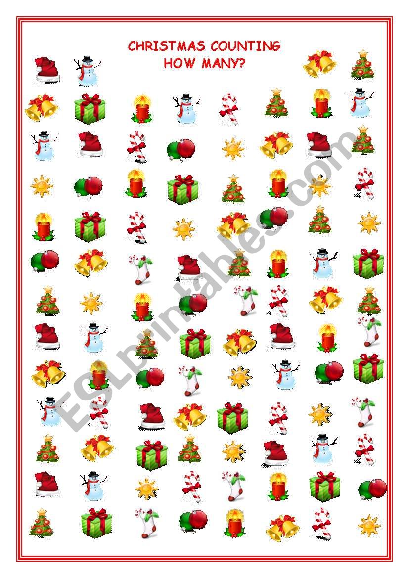 CHRISTMAS COUNTING worksheet