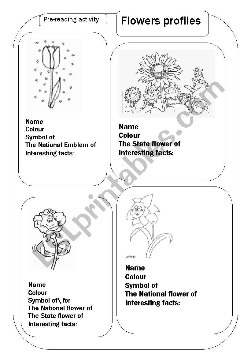 Flowers worksheet