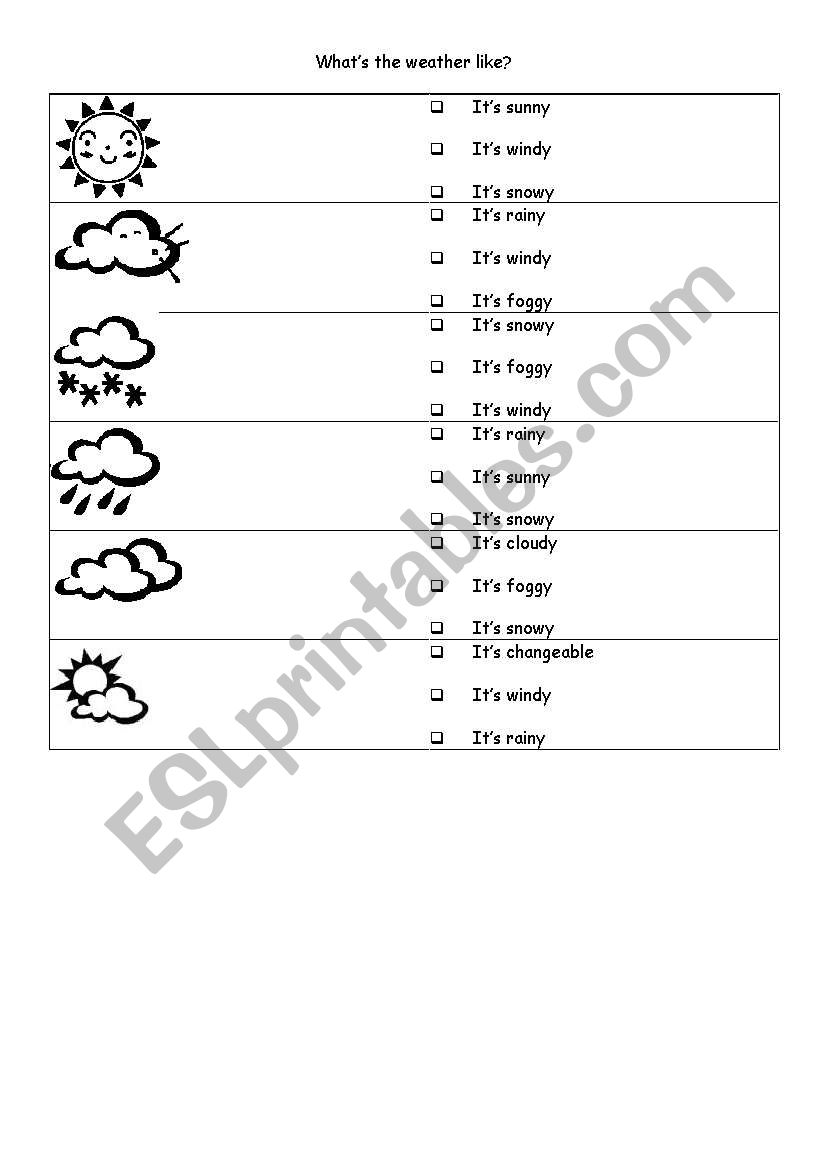 Weather  worksheet