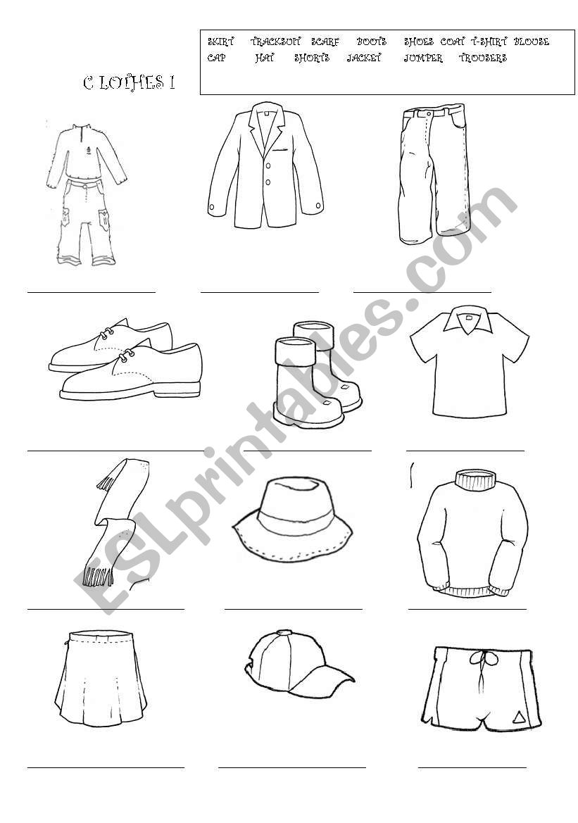 CLOTHES FOR PRIMARY worksheet