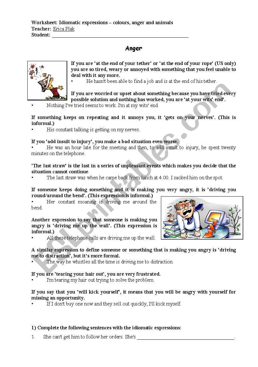 Idioms Improving Speaking Skills Esl Worksheet By Ericaplak