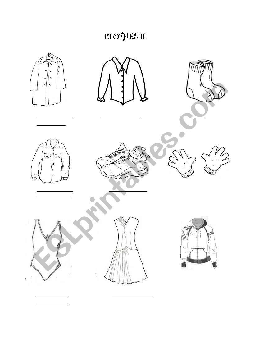 CLOTHES FOR PRIMARY II worksheet