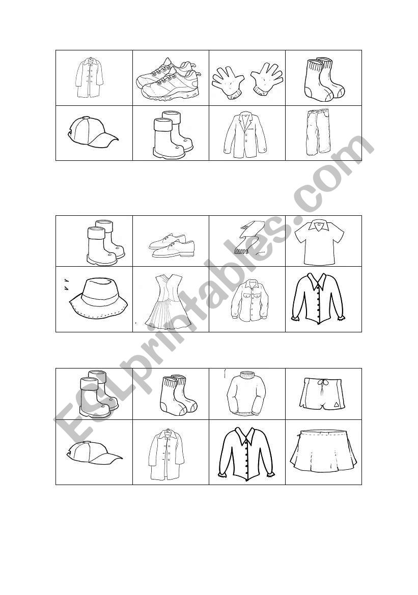 BINGO CLOTHES 2 worksheet