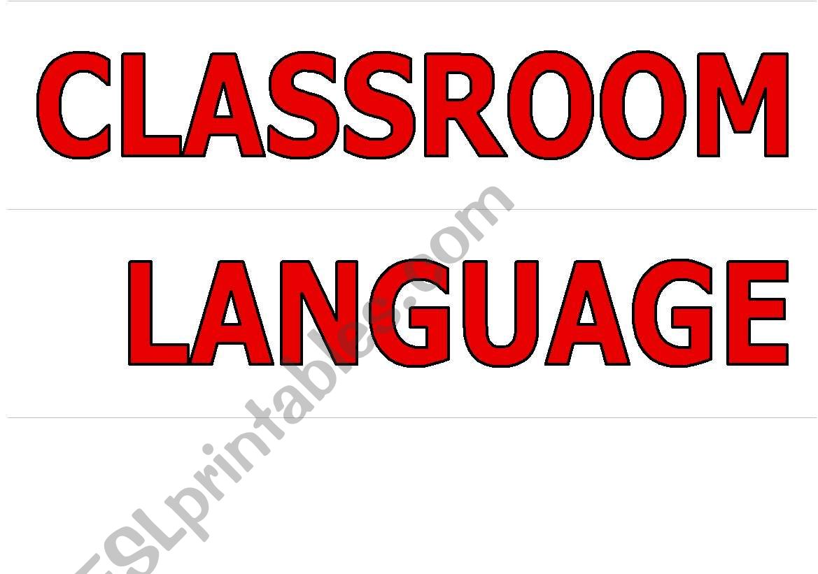 Classroom language worksheet