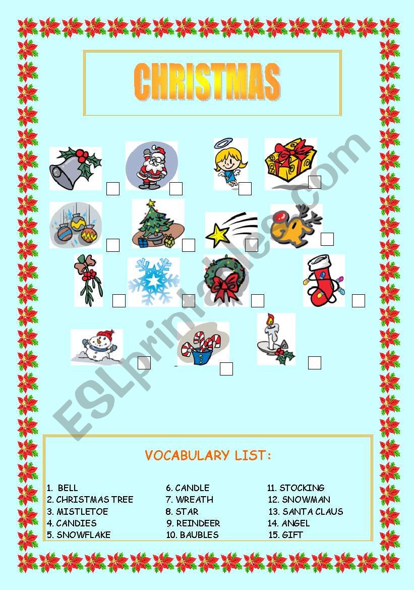 CHRISTMAS worksheet