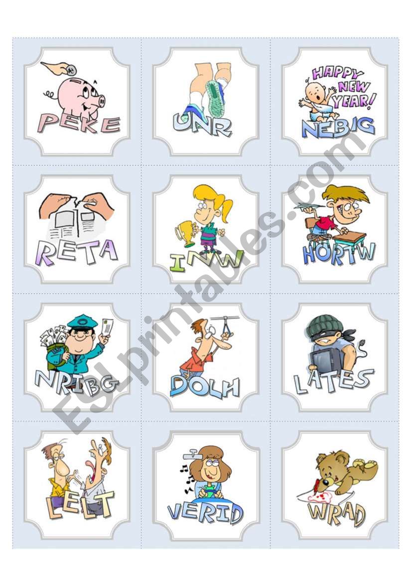 Irregular Verbs Flash Cards 3 worksheet