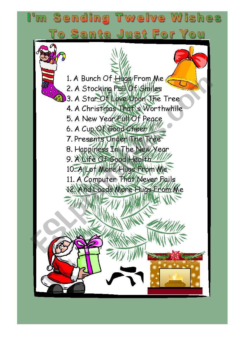 12 wishes to Santa Just for You