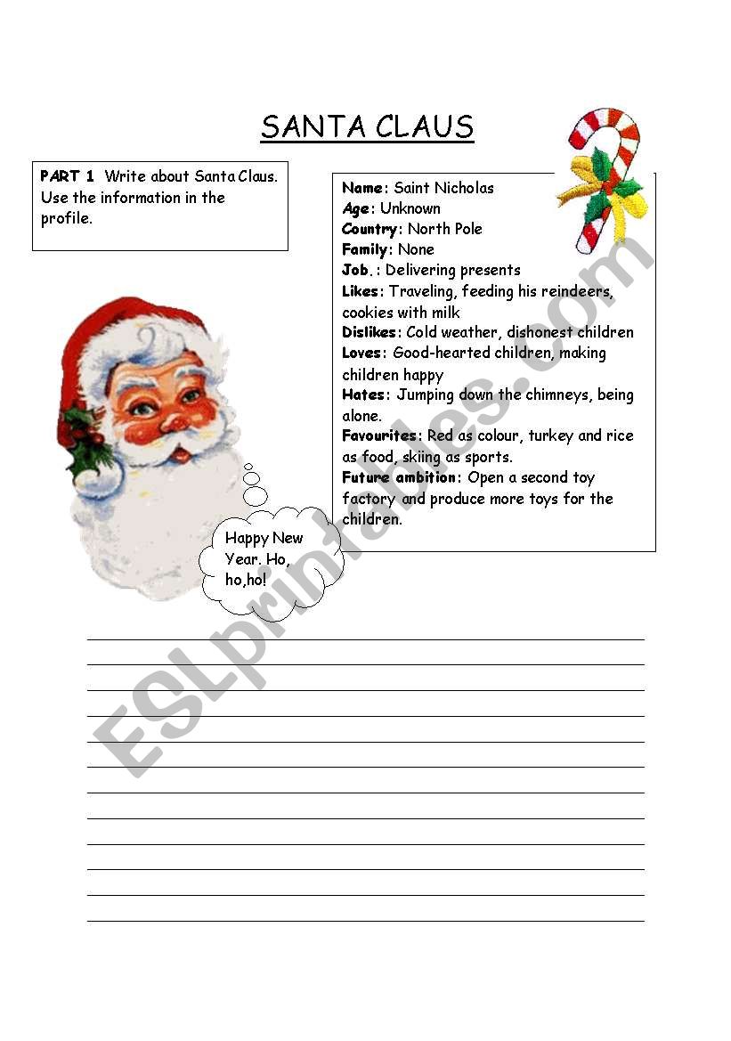 SANTA worksheet