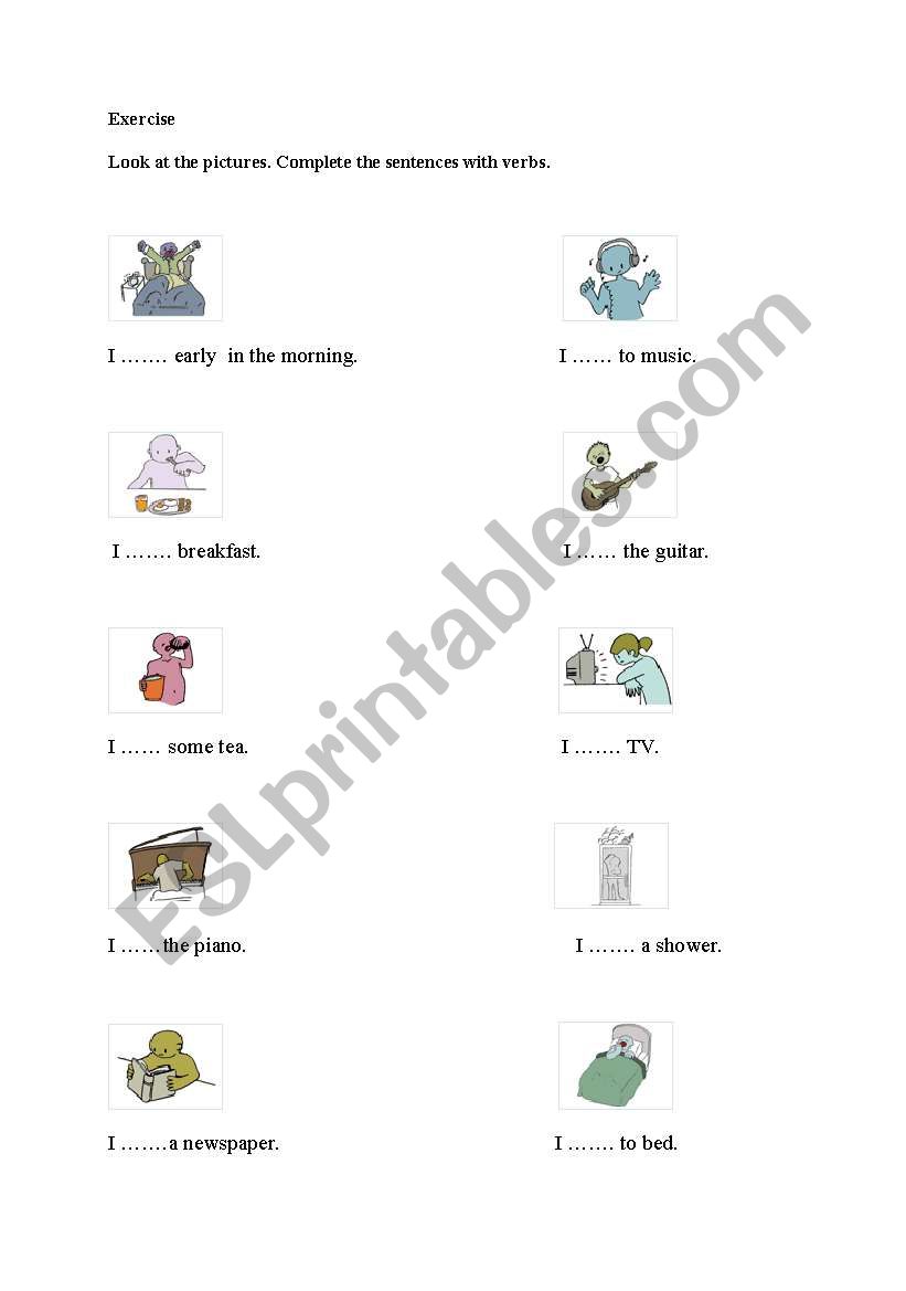 daily routines worksheet