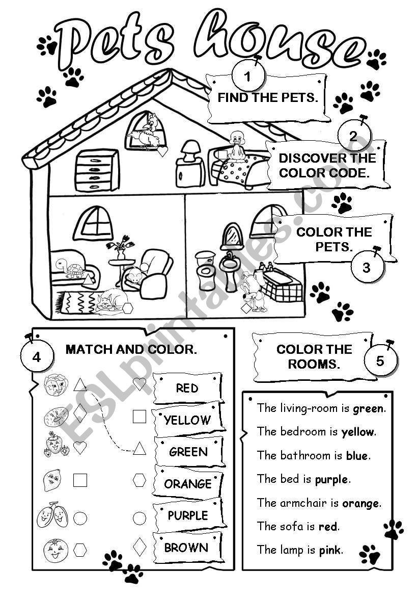 Pets house worksheet