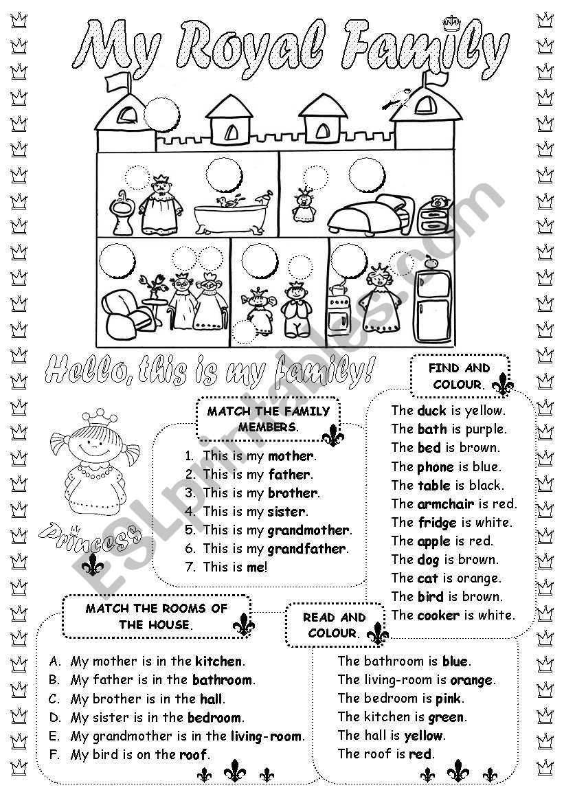 My Royal Family worksheet