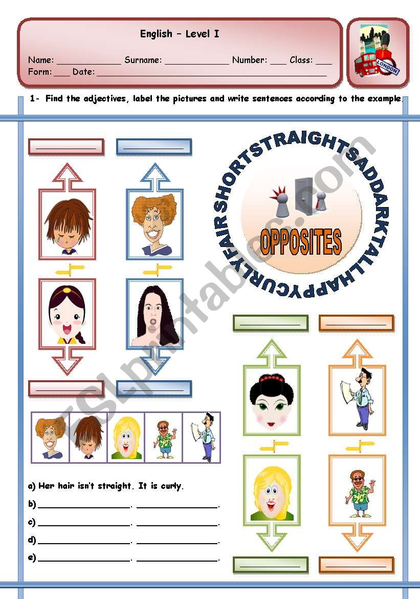 OPPOSITES - PART III worksheet