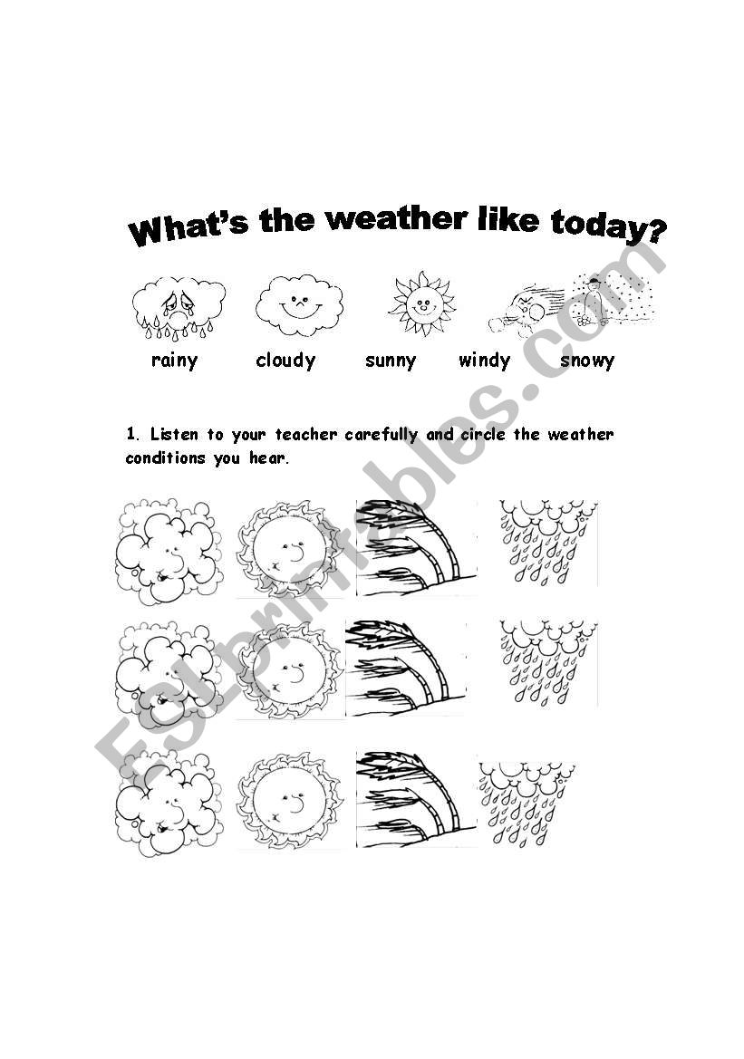 weather conditions worksheet