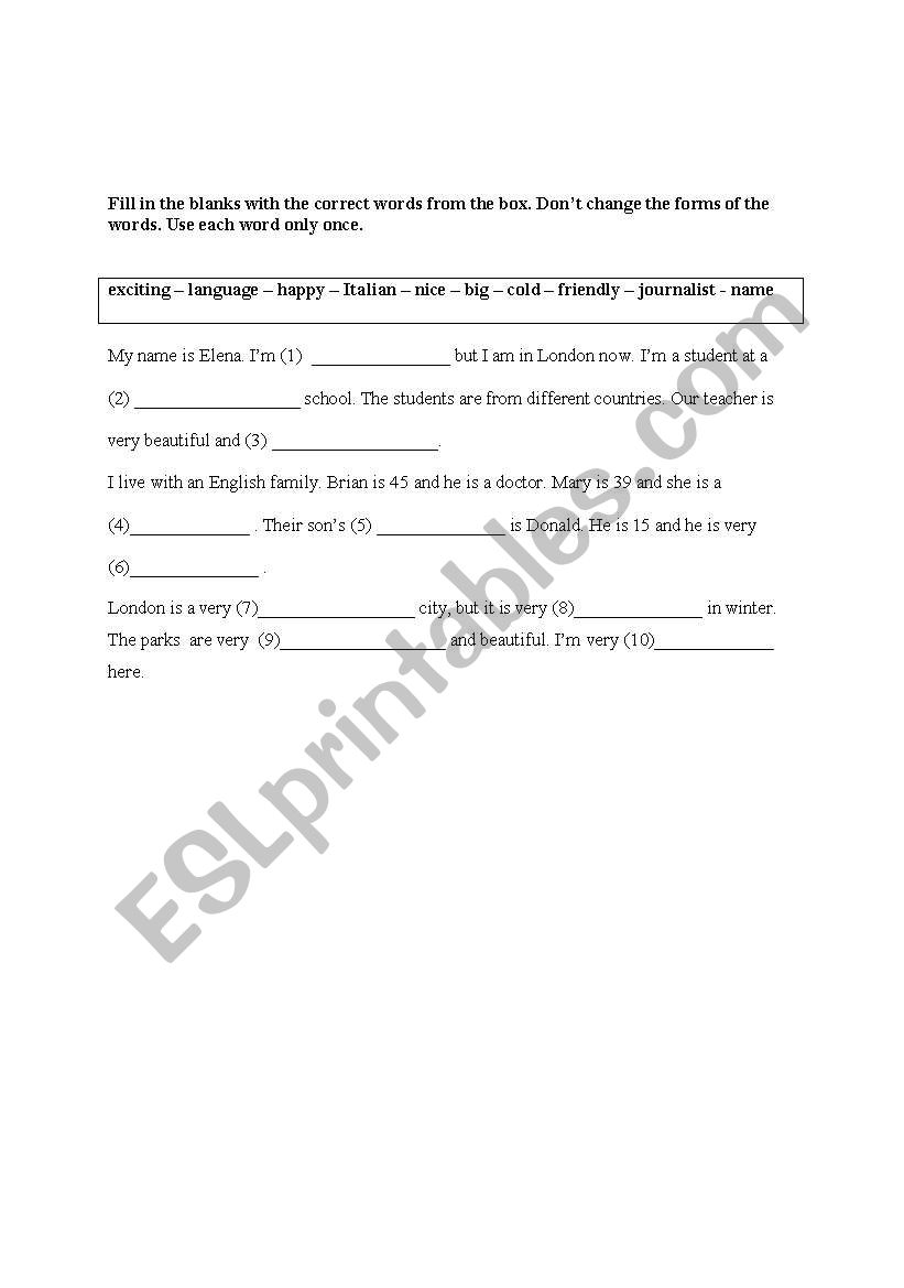 vocabulary worksheet worksheet