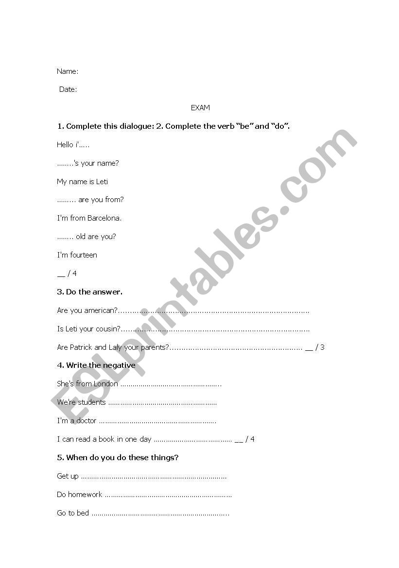 to be worksheet