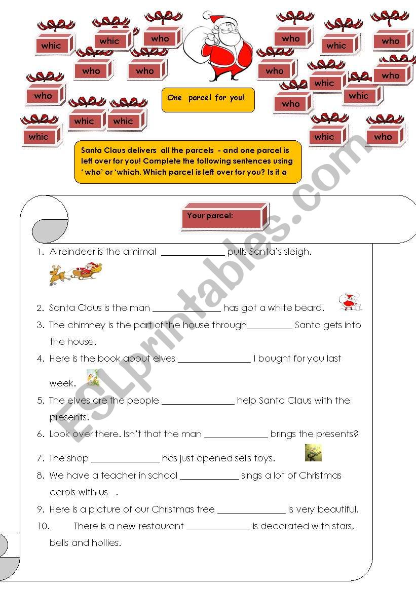 Relative Pronouns who & which worksheet