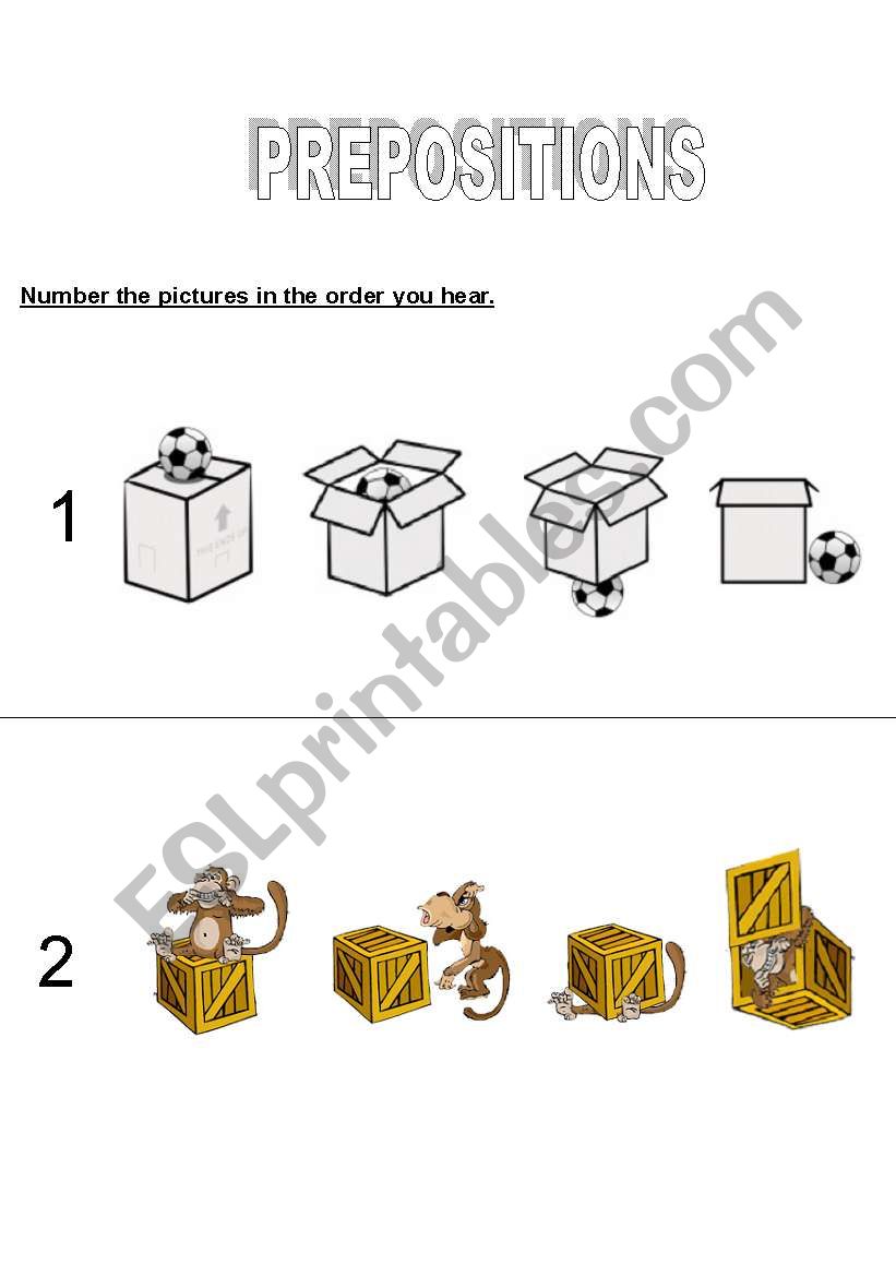 Prepositions worksheet