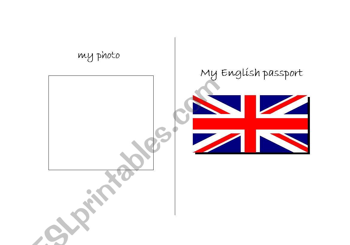 My English passport worksheet
