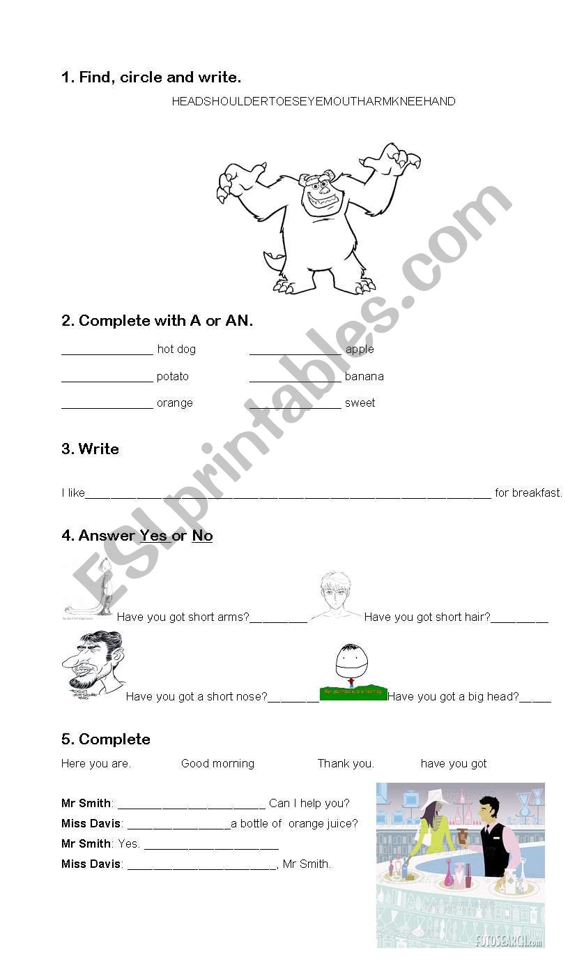 test worksheet