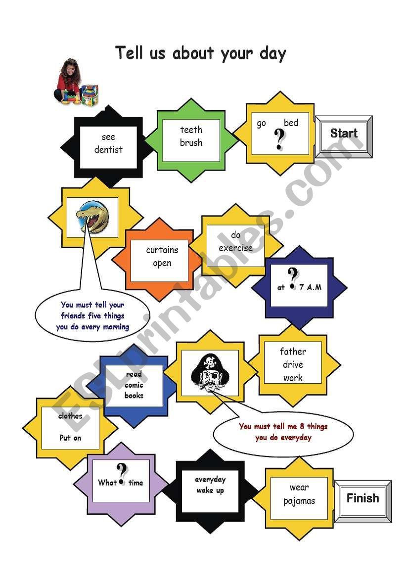 daily routne game worksheet