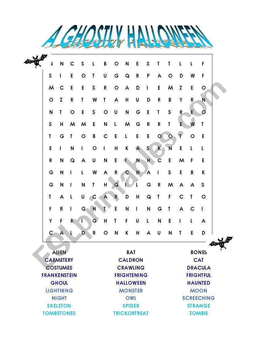 Halloween Word Search worksheet