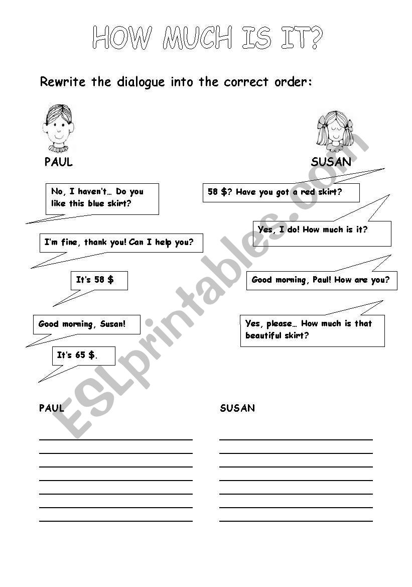 How much is it? worksheet