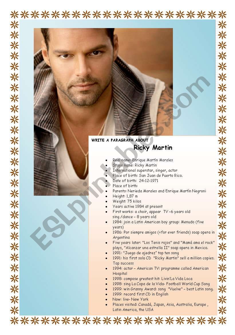 Write a biography: Ricky Martin 3/4