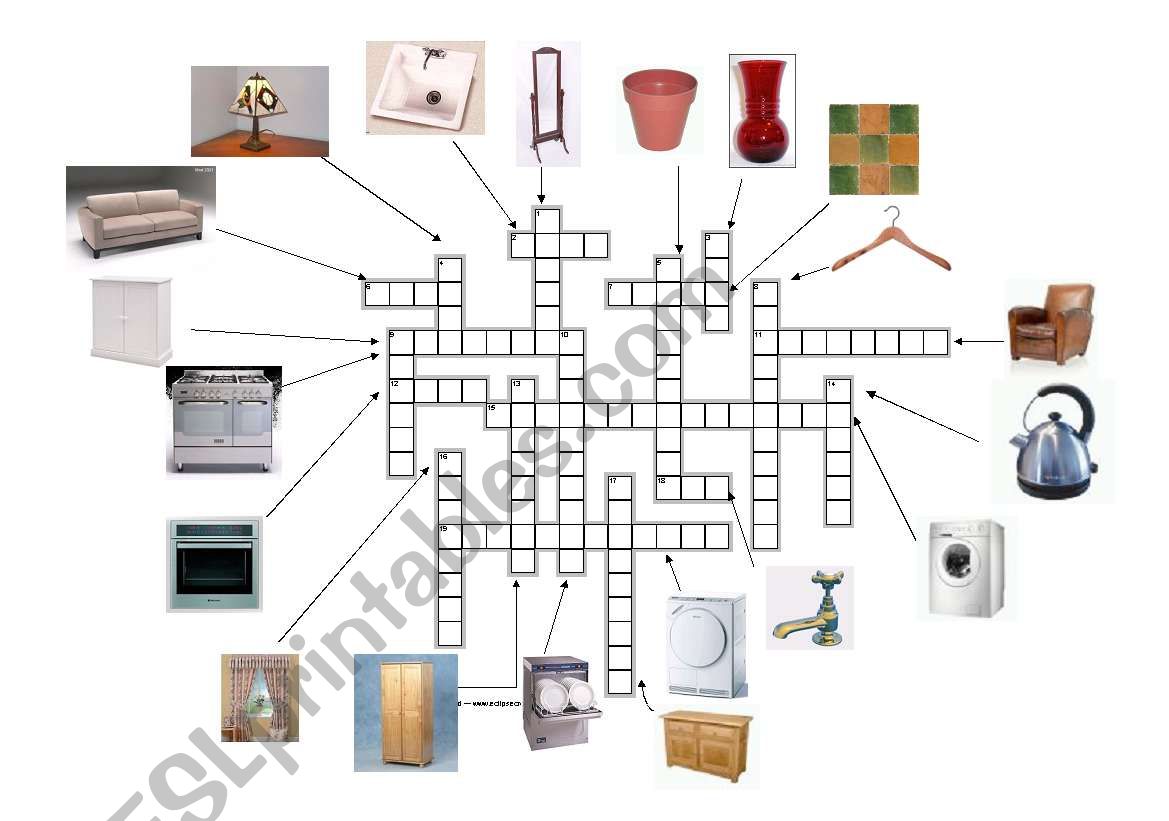 Objects and furniture at home worksheet