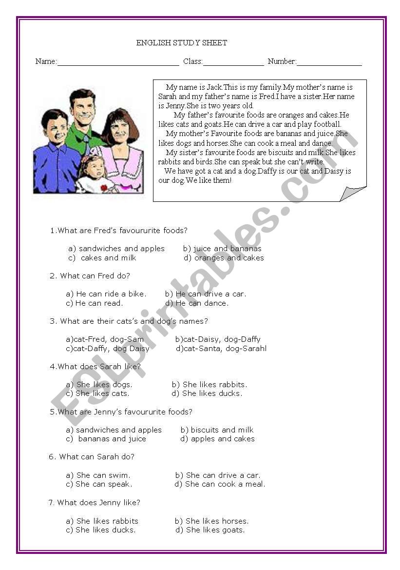 Revision worksheet