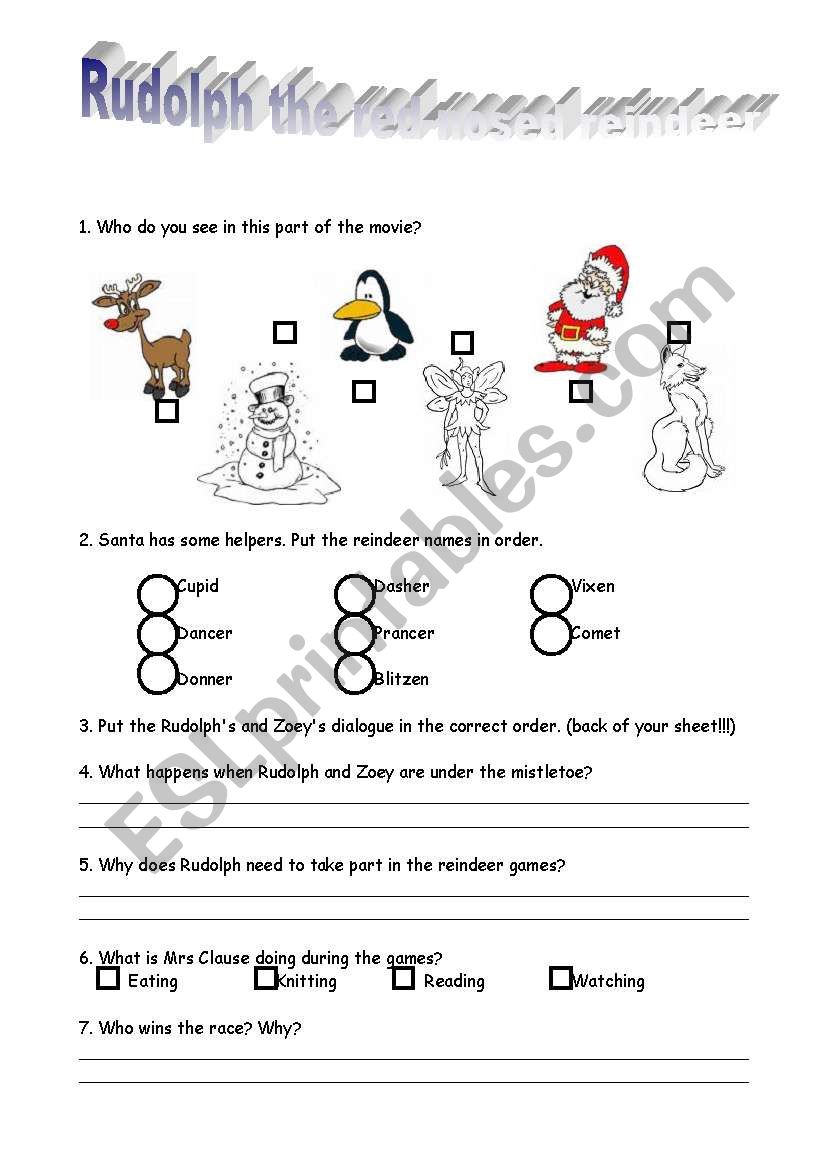 english-worksheets-rudolph-the-red-nosed-reindeer