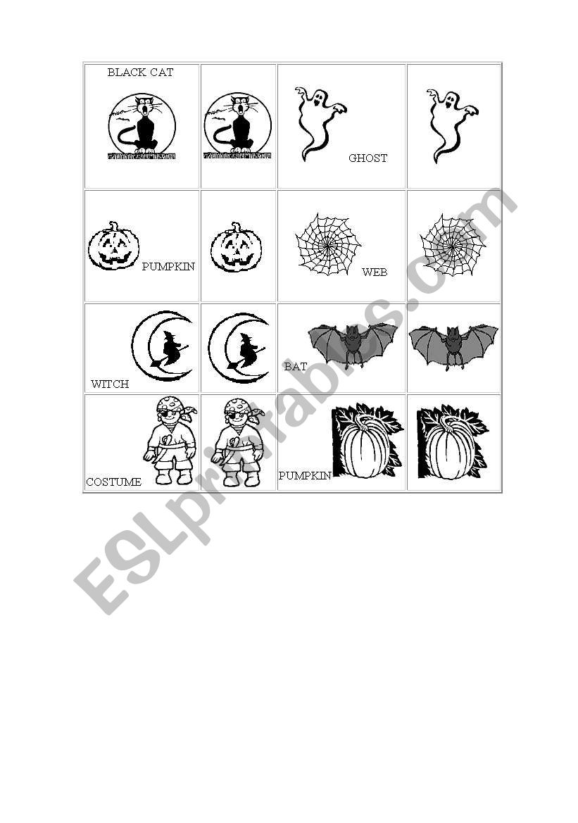 HALLOWEEN MEMORY worksheet