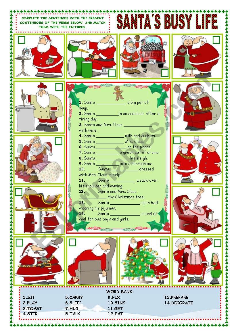 SANTAS BUSY LIFE worksheet