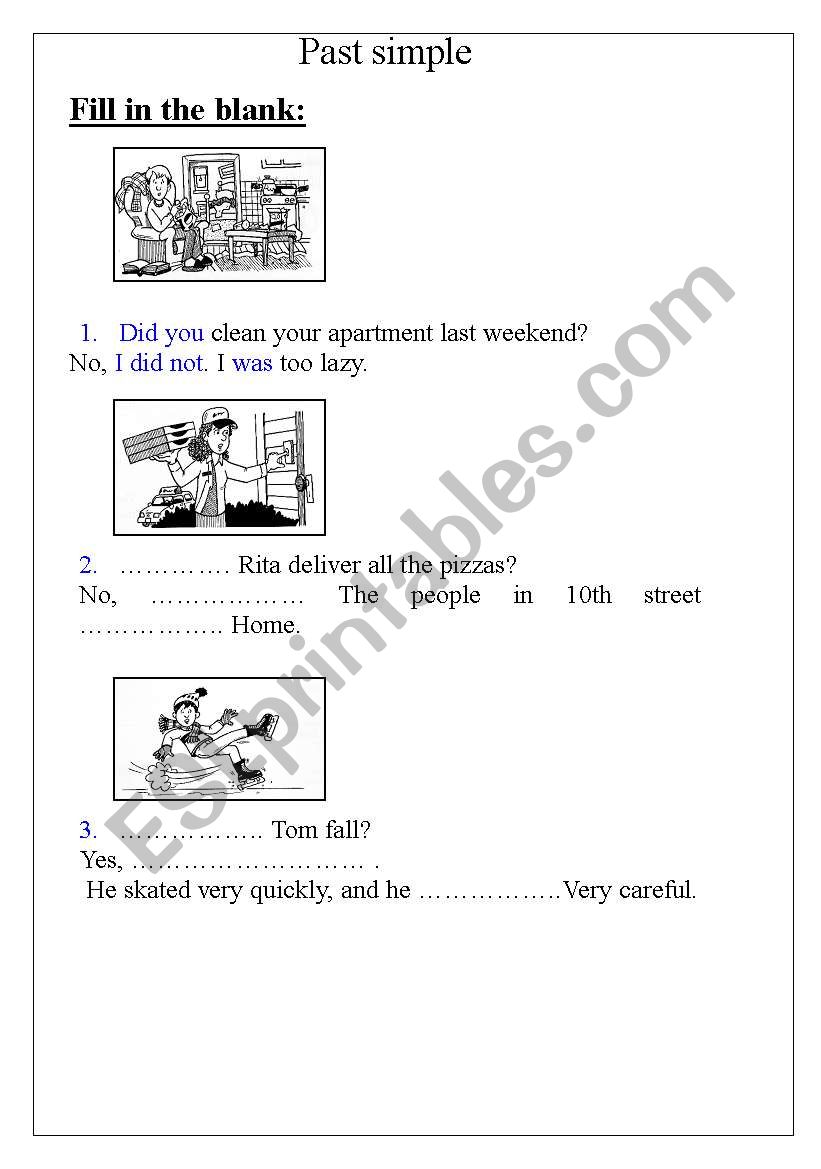 Past simple worksheet
