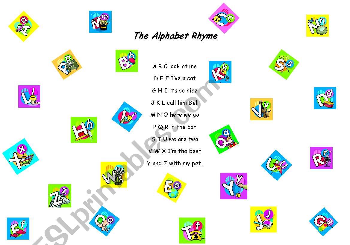 Tha Alphabet Rhyme worksheet