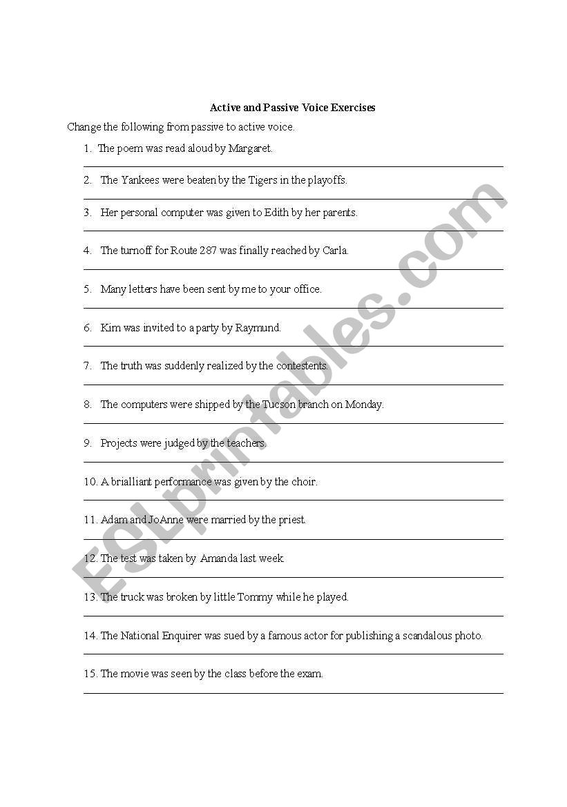 PASSIVE VOICE worksheet