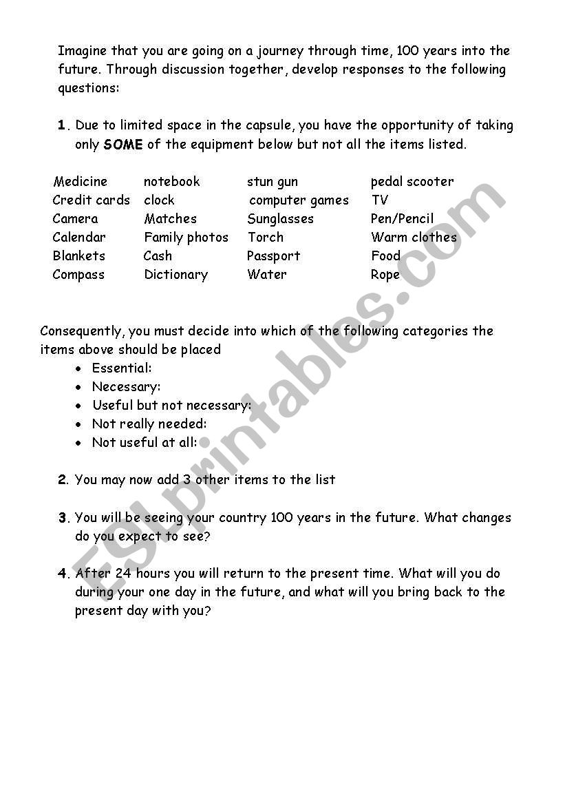 Communication worksheet