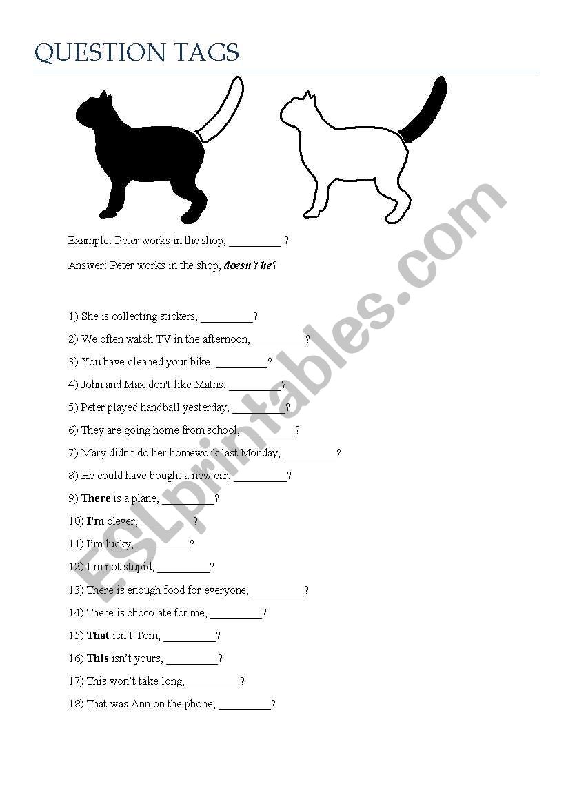 Question tags worksheet