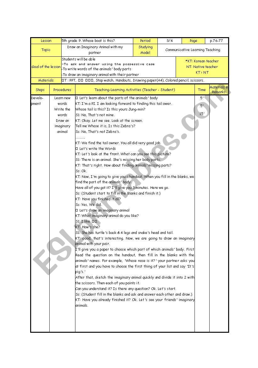 lesson plan for whose is it?.