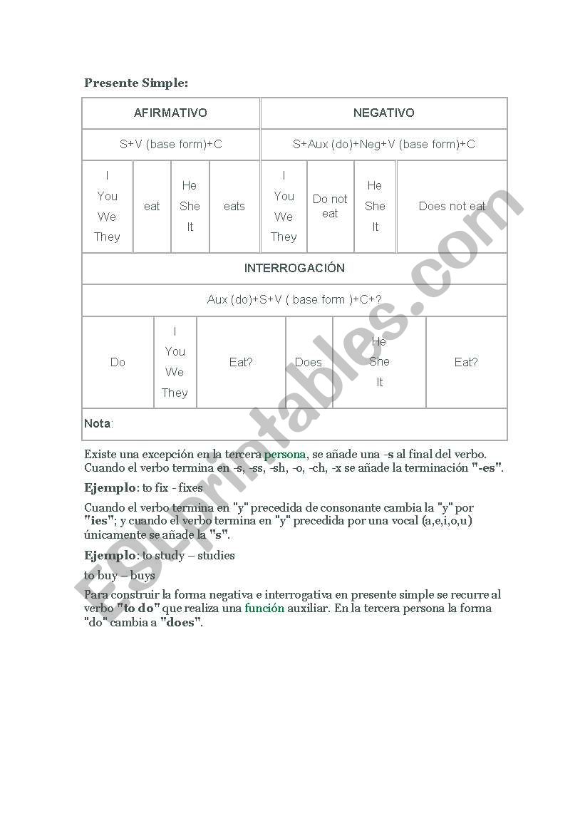 grammar worksheet