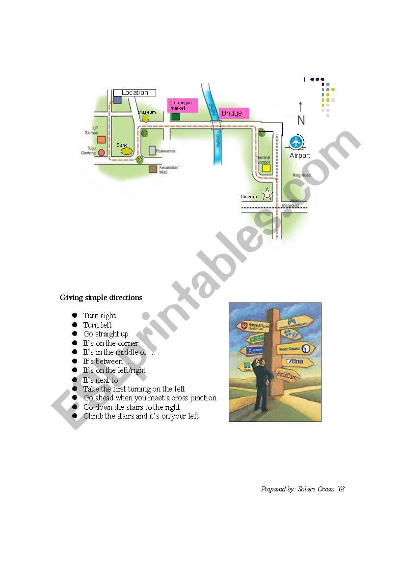 Giving direction worksheet