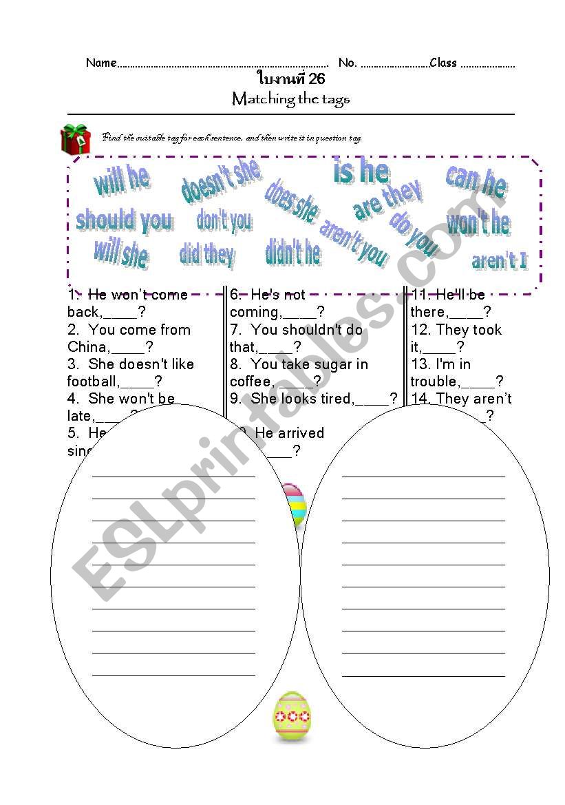 Question tag worksheet