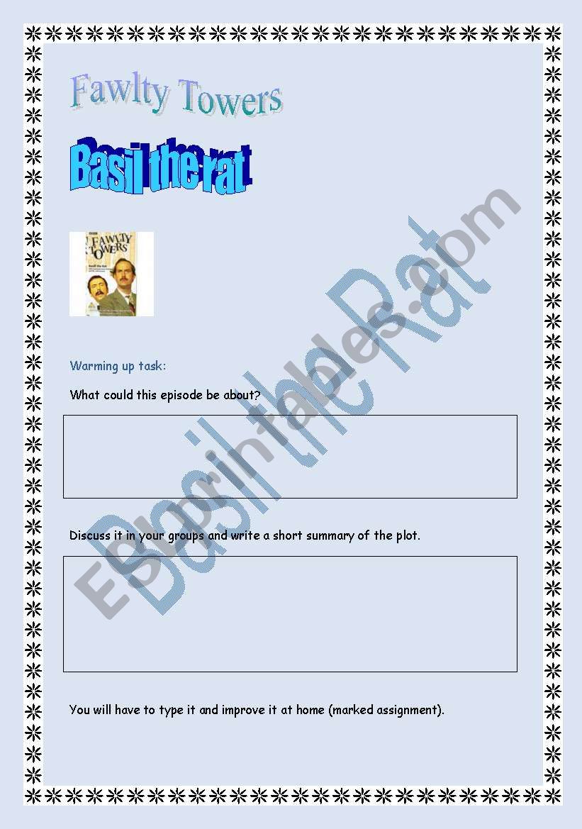 Fawlty Towers (Basil the rat project) (+ detailed answer key) (5 pages)
