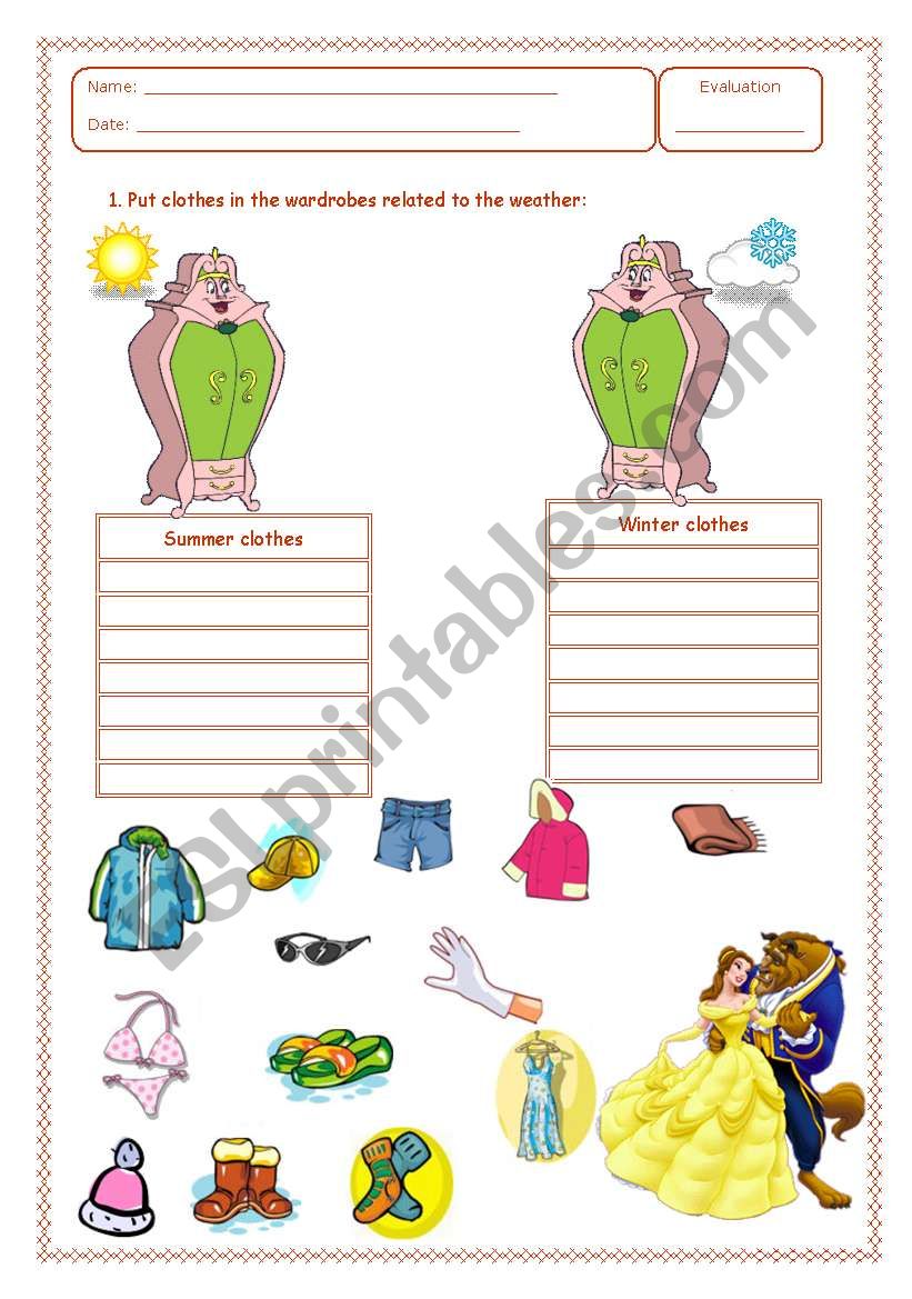 Clothes worksheet