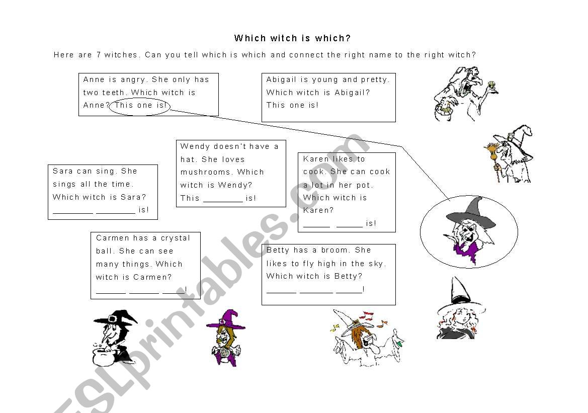 Which Witch is Which? worksheet