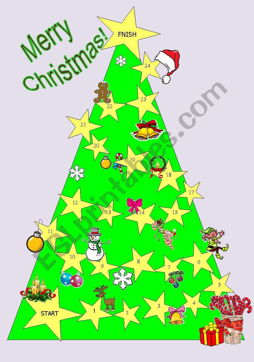 Christmas Game board worksheet